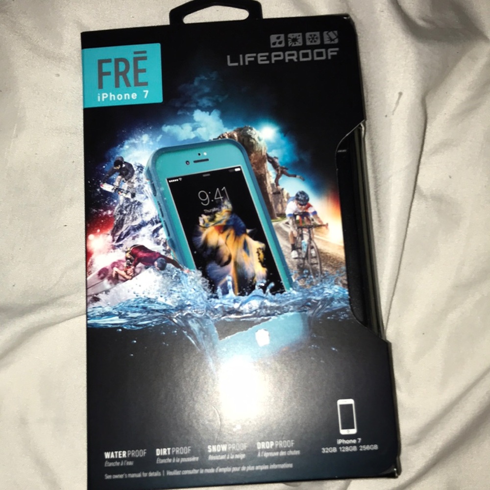 Blue and orange life proof case